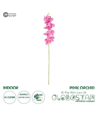GloboStar® Artificial Garden  PINK ORCHID BRANCH 21131 Τεχνητό Διακοσμητικό Κλαδί Ορχιδέας Y85cm